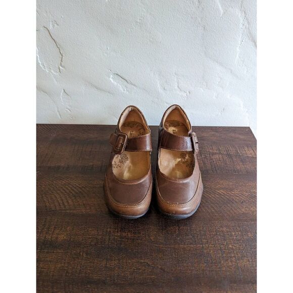 Taos Brown Leather Mary Jane Flats Shoes - Size 6 - Picture 3 of 8